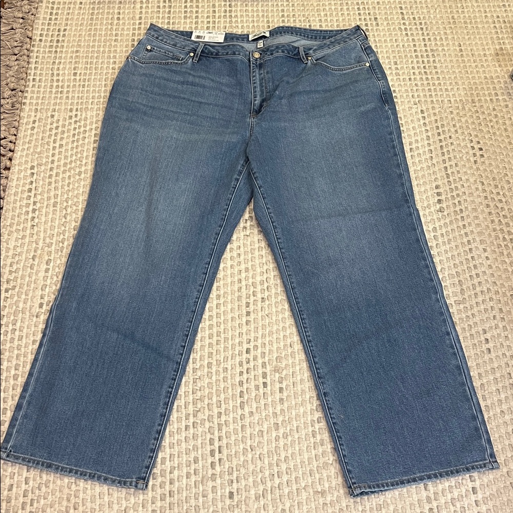 Seven7 NEW Loose Straight Leg Jean Women 22W Blue Denim High Rise Authentic - Picture 6 of 9